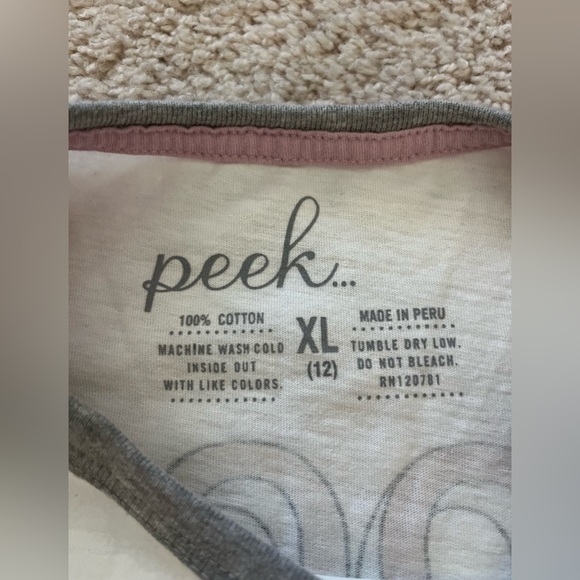 NWT Peek Girls Size XL (12) Hello New Year Graphic Raglan Baseball T-Shirt L/S - Picture 2 of 4